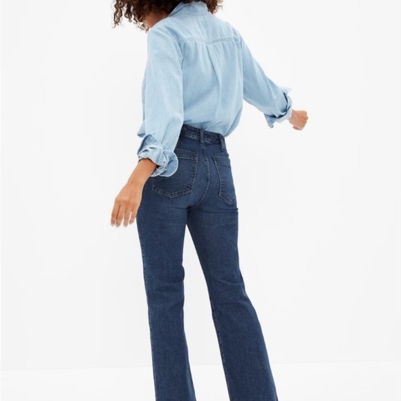 GAP denim '70s flare medium wash sailor jeans size 4/27R EUC - Picture 3 of 8